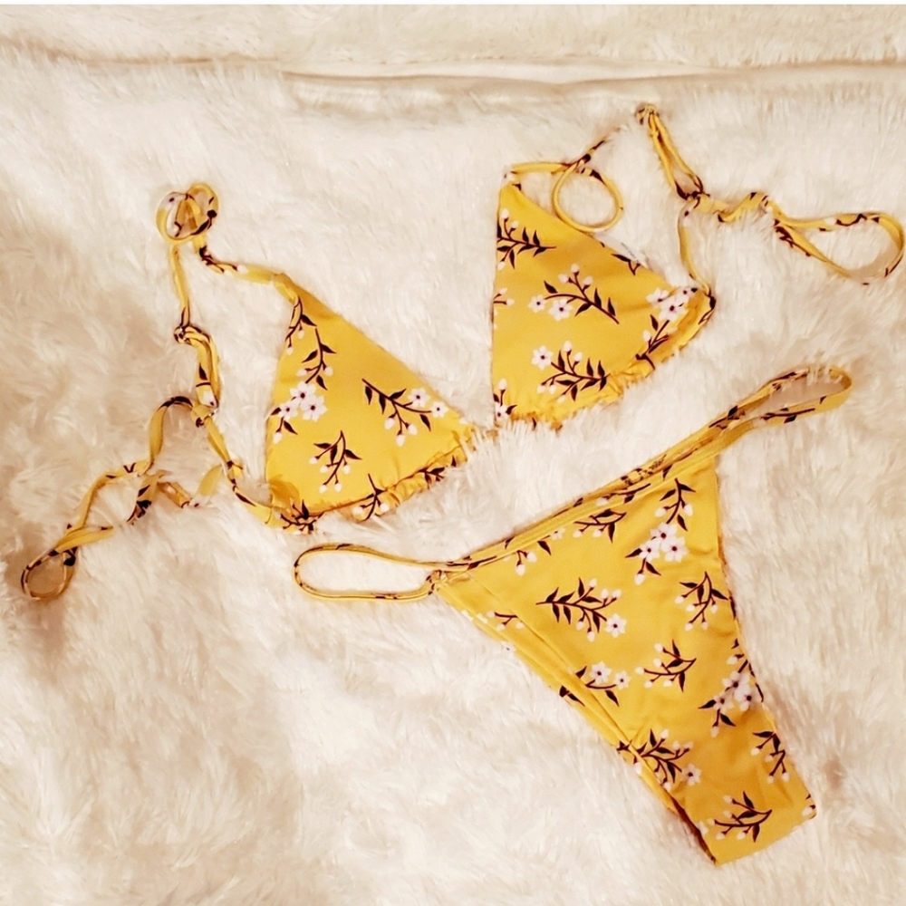 YELLOW FLORAL BIKINI